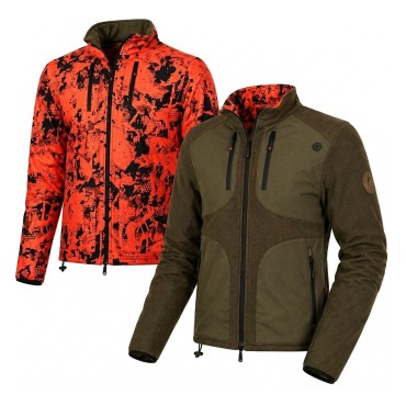 DAMARAN OLIVE REVERSIBLE FLEECE JACKET WITH WINDBLOCK MEMBRANE
