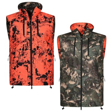 DAMARAN MOSSY REVERSIBLE FLEECE VEST WITH WINDBLOCK MEMBRANE