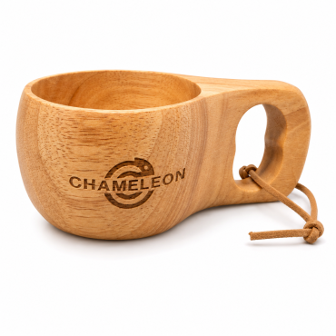 Eco wooden cup made of rubber wood 250 ml for hunting, camping and hiking
